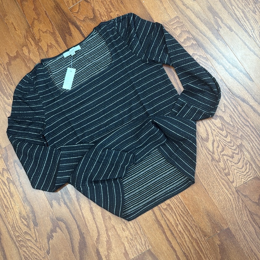 Loft Sparkle Puff Sleeve Square Neck Top - Picture 9 of 10